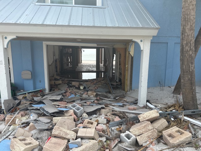 destroyed home